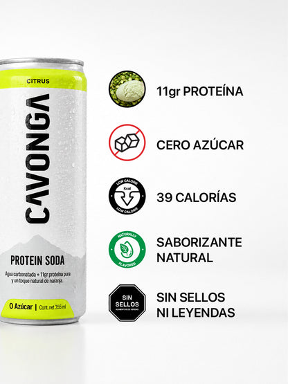 CAVONGA | Protein Soda 355 ml | 18 PACK